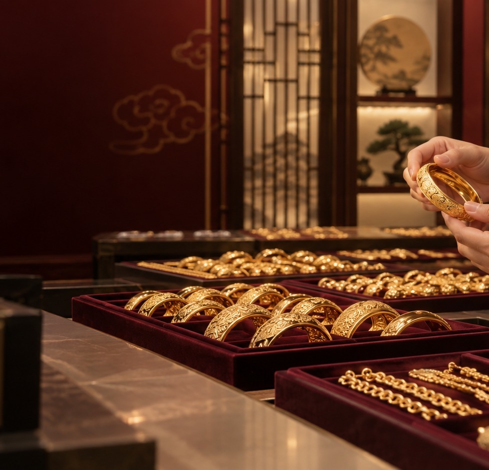 珠宝陈列与黄金首饰展示
